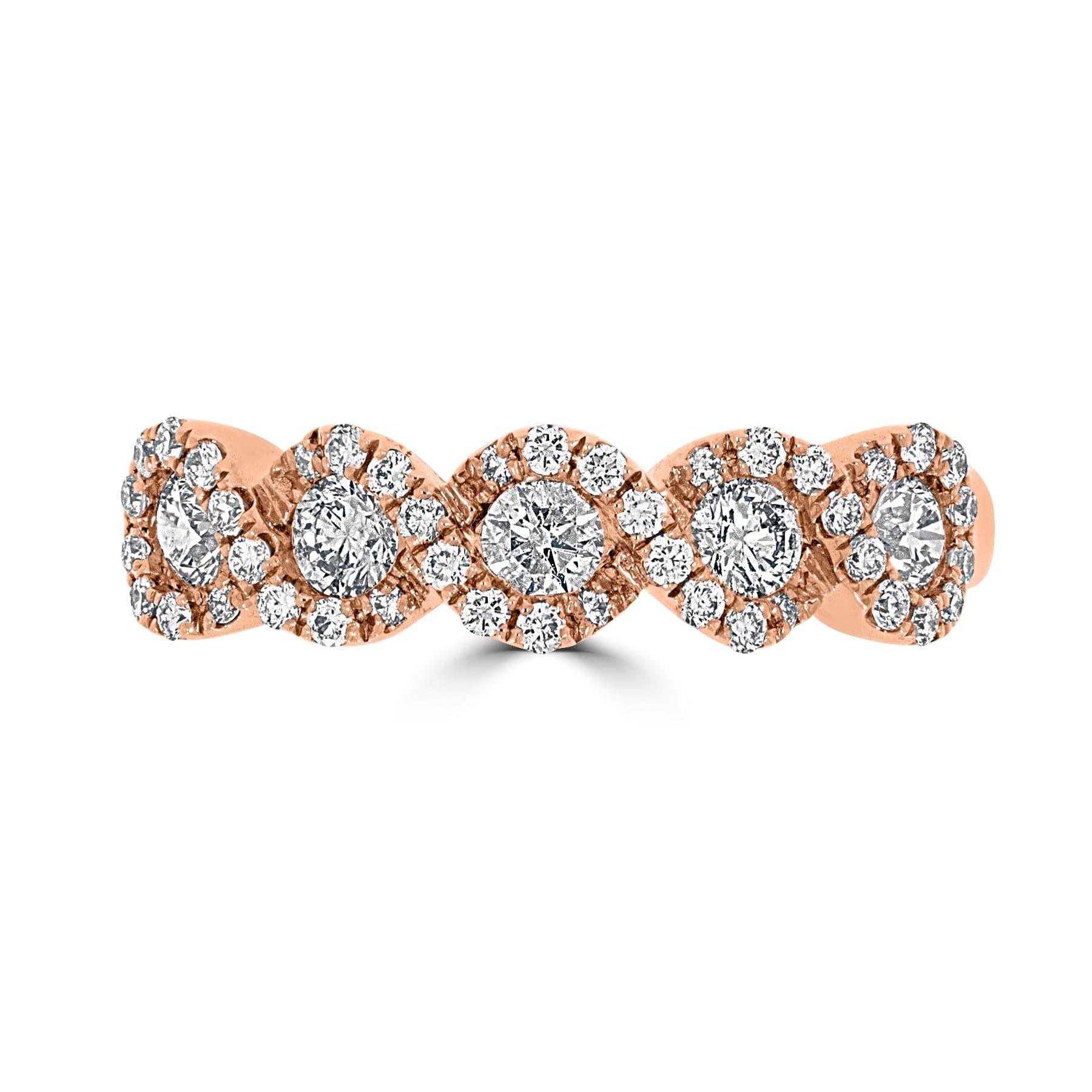 Twist Halo Diamond Ring | Rose Gold - Rosendorff Diamond Jewellers